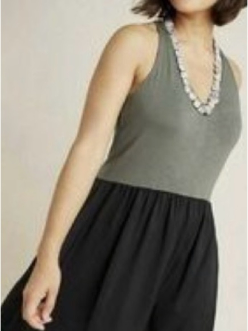 dolan Two-Tone Black and Gray Sleeveless Maxi Dress Anthropologie